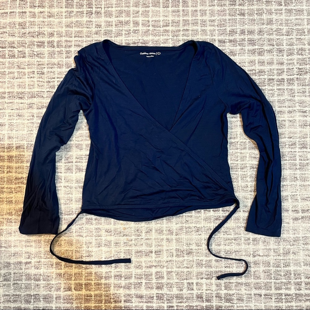 Outdoor Voices Wrap Warm-up Top